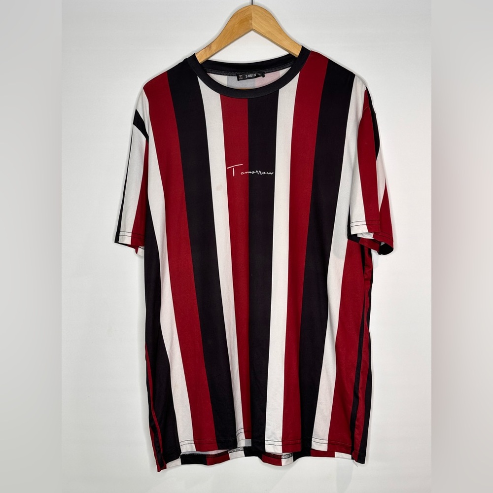 Shein Striped “Tomorrow” T-Shirt